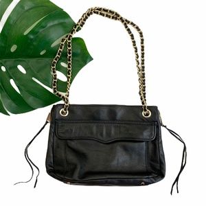 REBECCA MINKOFF | Black Leather Swing Bag